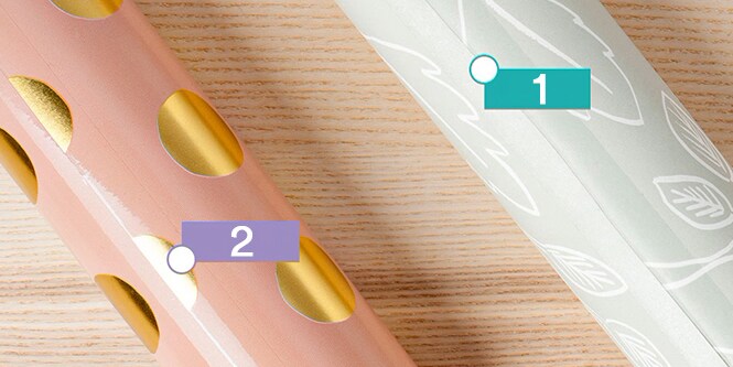 Vergelijking van tape-afwerking - Scotch® Magic™ Tape met matte afwerking en Scotch® Crystal Clear Tape met glanzende afwerking
