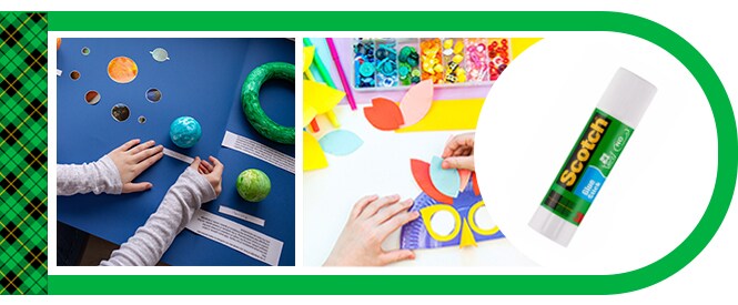 Scotch® lijmstift en gebruiksvoorbeelden - het maken van kunstwerken en schoolprojecten
