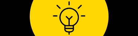 Pictogram Veelzijdigheid en inspiratie in de kleuren geel en zwart
