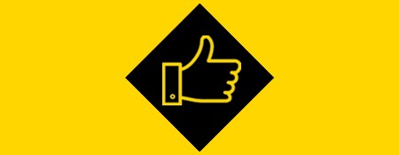 Pictogram Betrouwbaarheid in de kleuren geel en zwart
