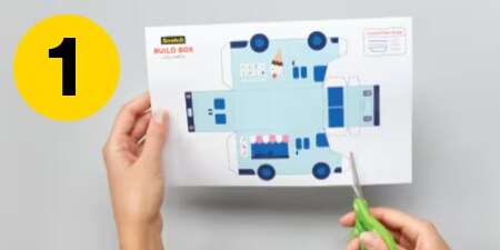 Stap 1 - het automobiel sjabloon uit een stuk papier knippen
