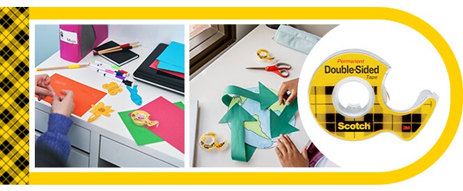Scotch® dubbelzijdige tape en gebruiksvoorbeelden - het maken van kunstwerken en schoolprojecten
