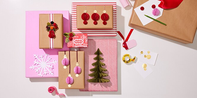Verschillende ideeën voor het versieren van cadeaus
