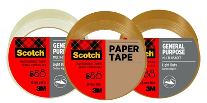 Assortiment aan Scotch® Verpakkingstape voor algemeen gebruik
